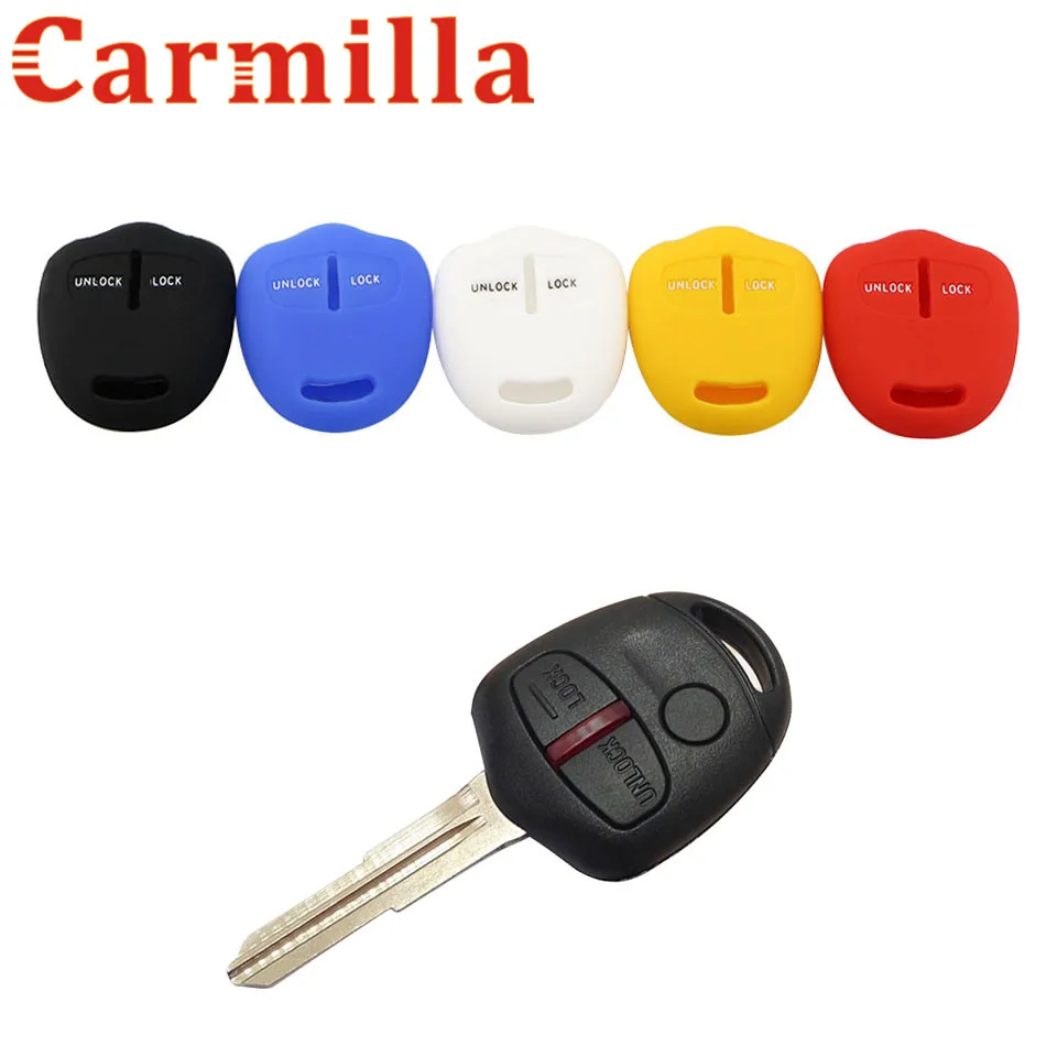 

Carmilla Car Silicone Key Protective Cover Car Key Case Holder for Mitsubishi Outlander Colt LANCER Grandis Pajero Sport Parts