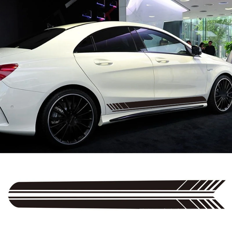 Vinyl Body Decals Sports Racing Long Amg Universal DIY Styling Car Stickers Stripe for 2PCS 220x14cm | Автомобили и мотоциклы