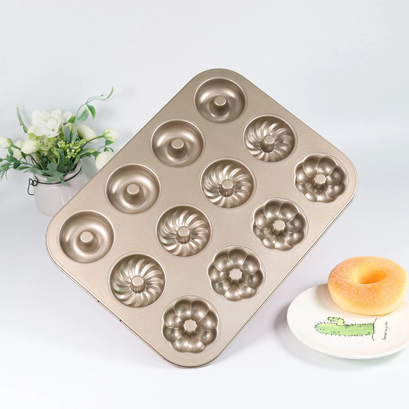 

9 Cavity Donut Hollow Three-dimensional Cake Baking Pan Round Flower Cake Baking Pan DIY Dessert Chocolate Cake Donut Shape