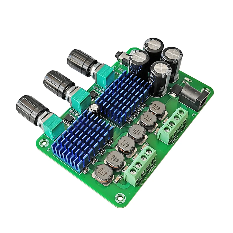 

Плата цифрового усилителя мощности KYYSLB 2*50 Вт + 100 Вт 4 Ом DC12-24V 2,1, Плата усилителя высокой и низкой мощности TPA3116D2