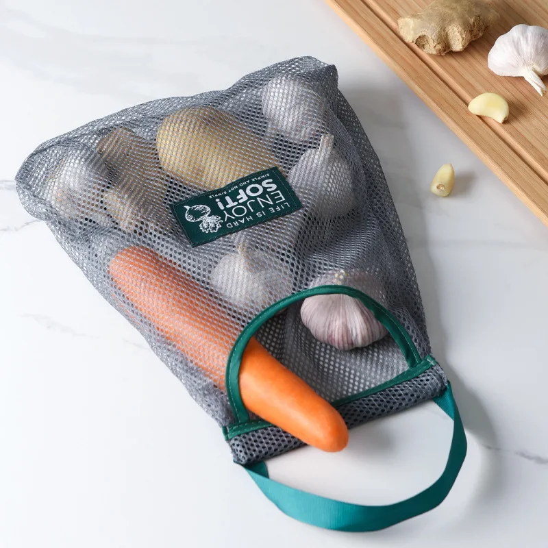 Foldable hanging Storage Pocket Breathable Reusable Mesh Bag Kitchen Folding garlic onion vegetable Sorting Organizer | Дом и сад