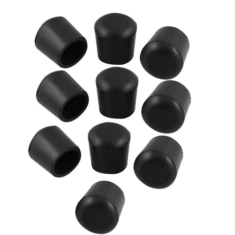 

10 Pcs Cone Shaped 25mm Dia Furniture Table Chair Rubber Foot Pads Black