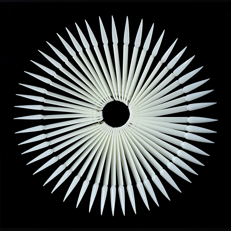 1 набор острых накладных ногтей натуральный прозрачный белый веер на палец