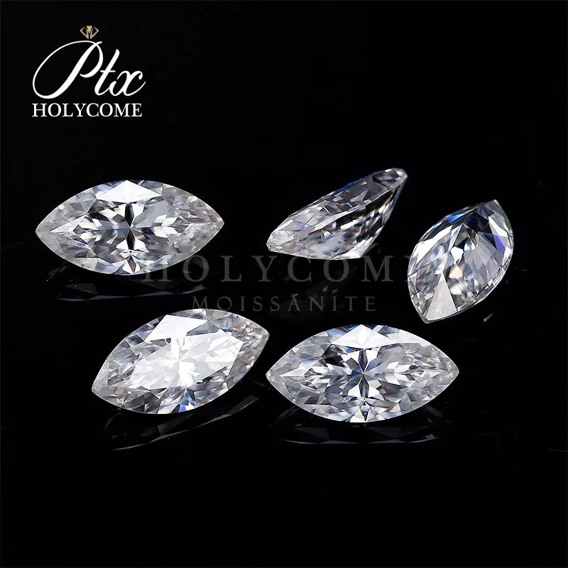 

6x12mm 2020 hot sale D VVS1 High quality marquise cut white color moissanite supplier diamond gemstones factory direct sale