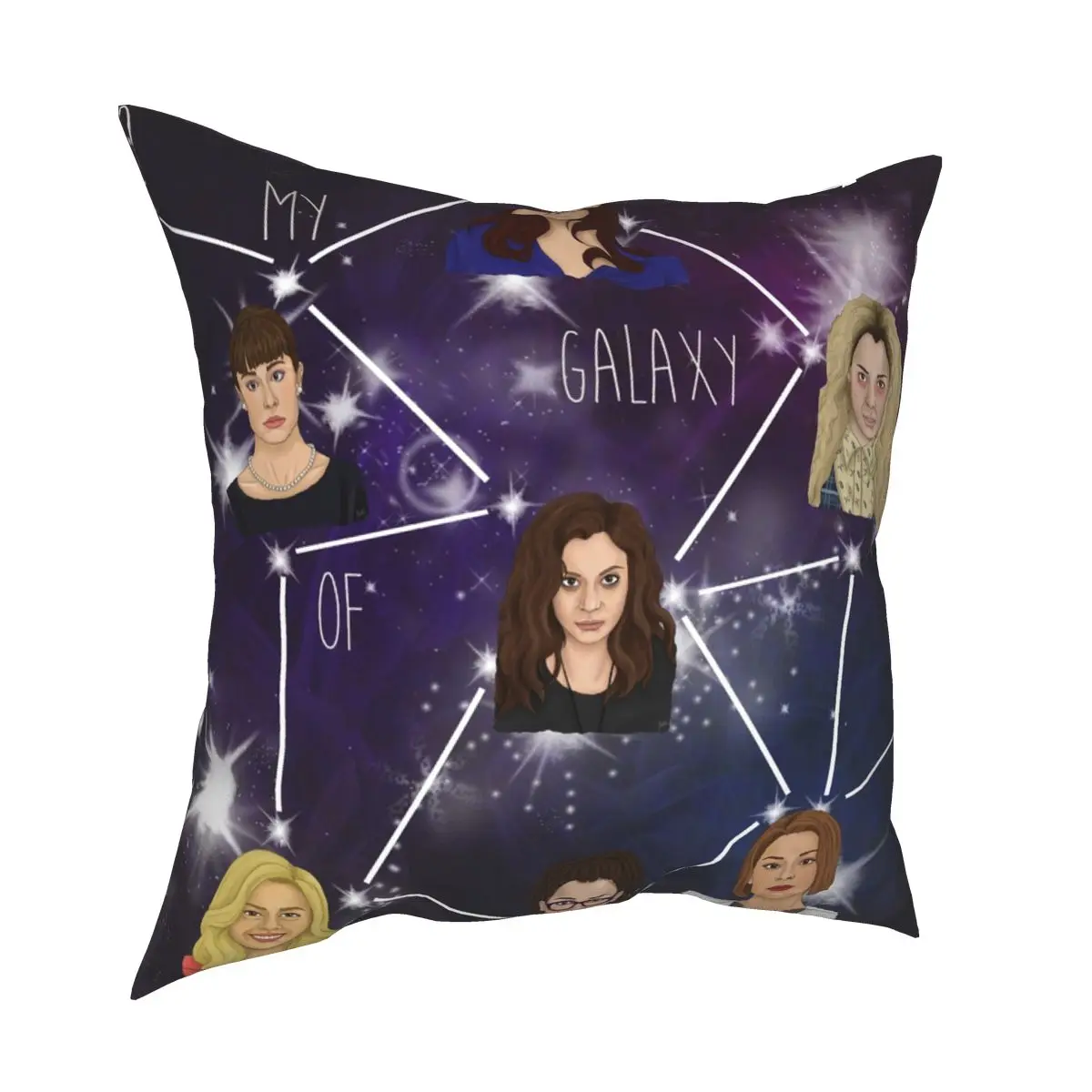 

Galaxy Of Women Throw Pillow Cover Cushions for Sofa Orphan Black Clone Club Custom Cushion Covers