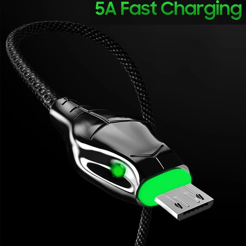 

5A USB Type C Cable Micro USB Fast Charging Mobile Phone USB C Supercharged Charger Wire For Huawei P40 iPhone 12 Pro Max Xiaomi
