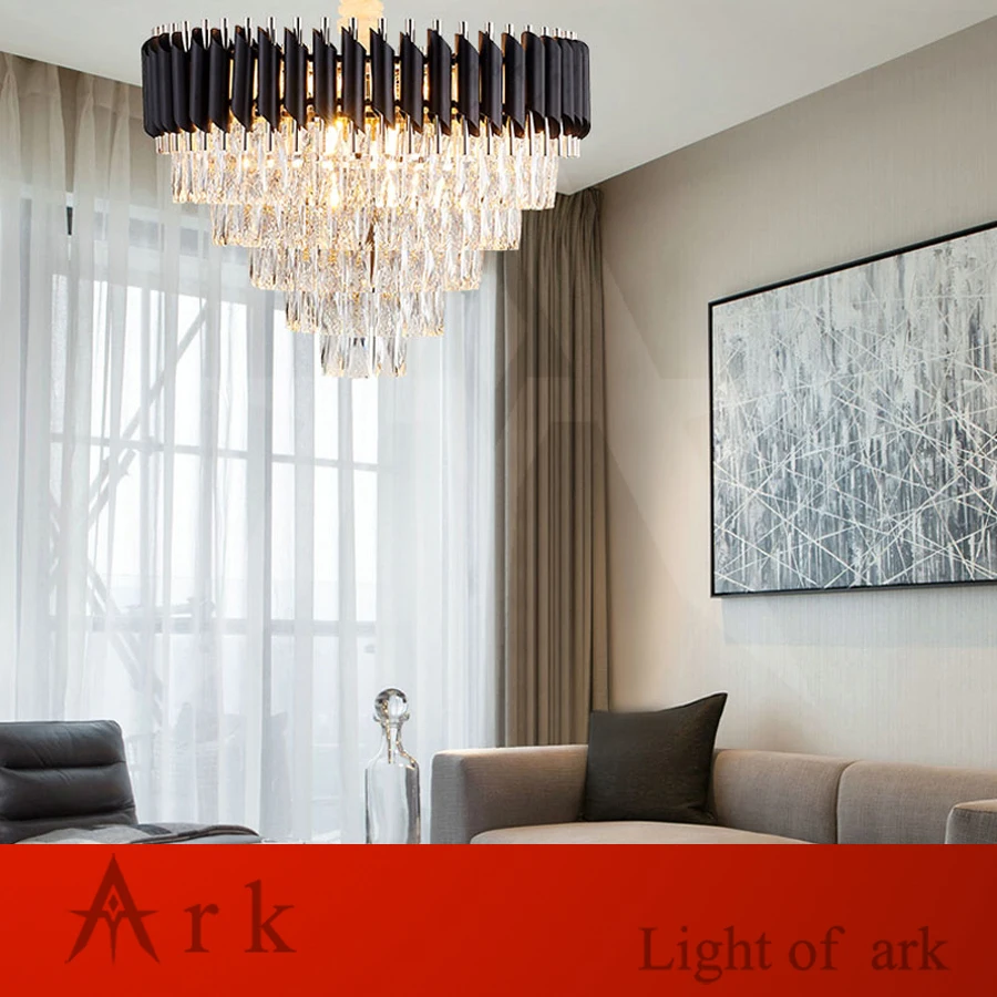 Постсовременная Роскошная гостиная вилла кровать хрустальная люстра высокого