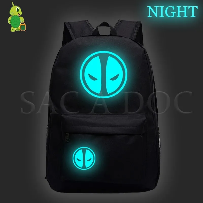 2black Новинка, рюкзак Mochila, Мстители, женский, мужской, рюкзак, светящийся, для подростков, школьные сумки, Капитан Америка, дорожная сумка для ноутбука - Цвет: 2black