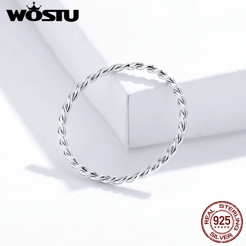 WOSTU 925 пробы Серебряный Длинный хвост мышь открытые Регулируемые кольца вечерние
