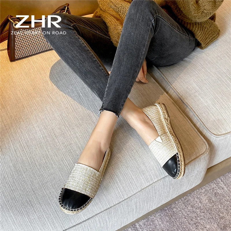 

2021 Spring Espadrille Women Flat Shoes Casual Luxury Brand Designers Lazy Loafers Shoes Female Ladies Shoes Espadrilles