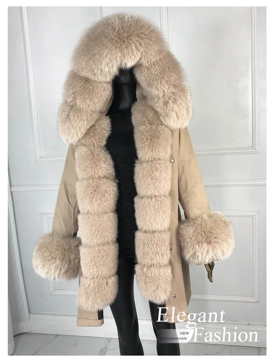 Новые чернобурки меховой парка пальто женские трикотажные silver fox меховой подкладке парки Черный зимой толстые Настоящее пальто с мехом теплые женские верхняя одежда