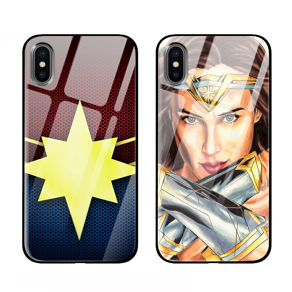 Captain Marvel wonder woman Tempered Glass For Samsung Galaxy S10 S8 S9 Plus Note 8 9 cases | Мобильные телефоны и