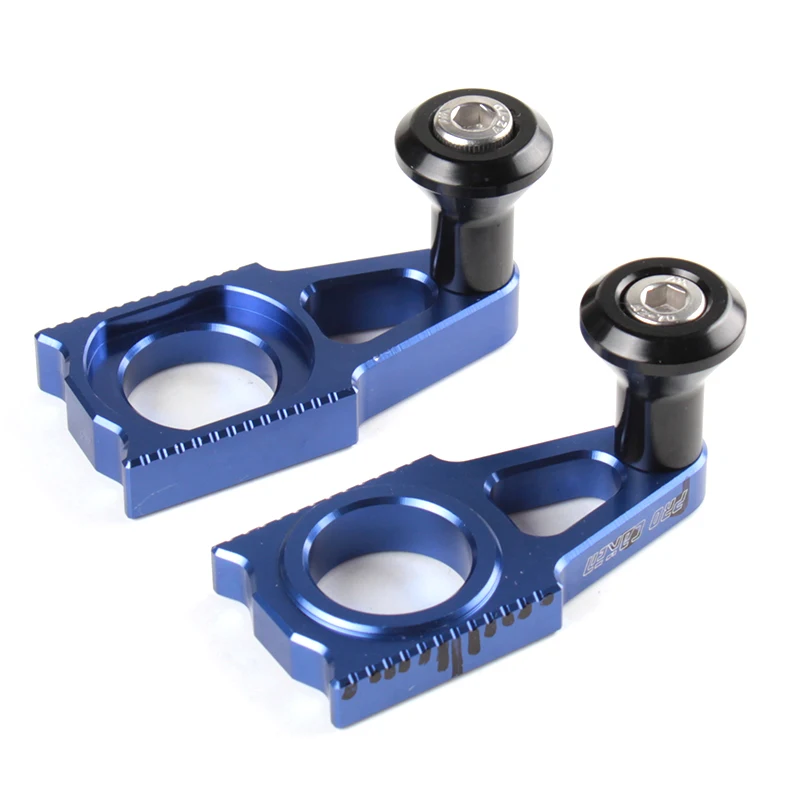 

CNC Rear Axle Blocks Chain Adjuster With Spool Slider Bolts Device For WR400F WR426F 2002 YZ250F YZ450F BLUE