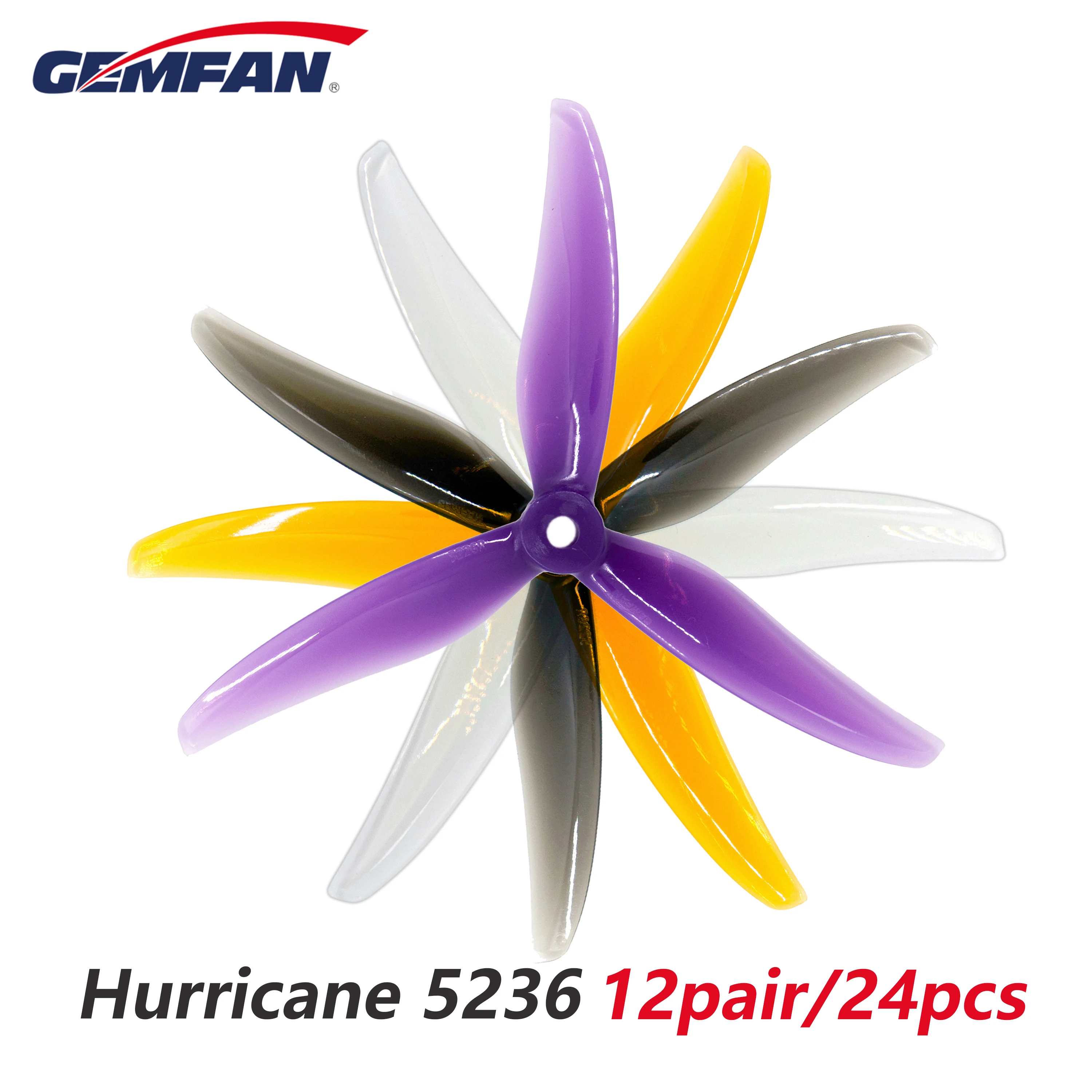 

Пропеллер Gemfan Hurricane 5236, 3 лопасти, 12 пар