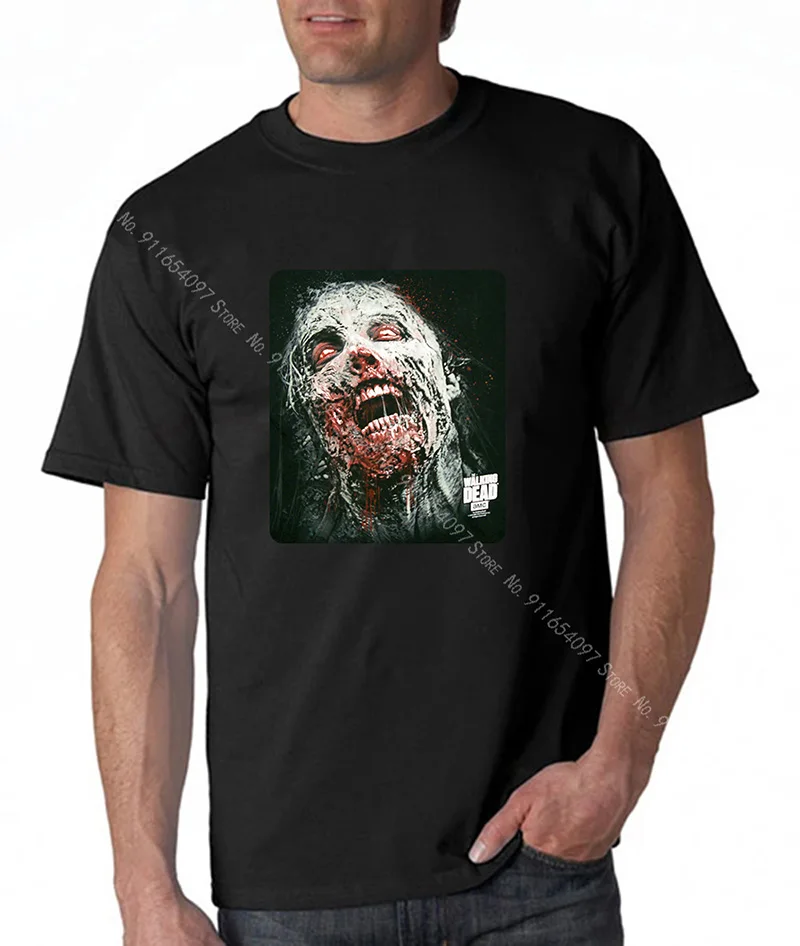 Футболка оверсайз с изображением ходячих мертвецов объемная женская летняя