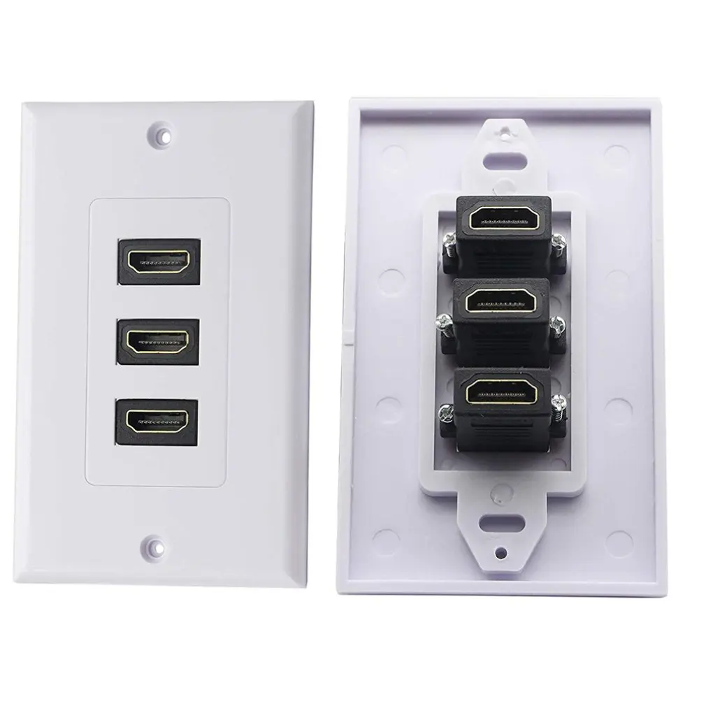 Практичные три порта подключения Белый Usb Vga Rca свинцовая настенная пластина Full Hd