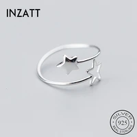 inzatt real 925 sterling silver star adjustable ring for fashion women party minimalist fine jewelry 2020 cute accessories gift