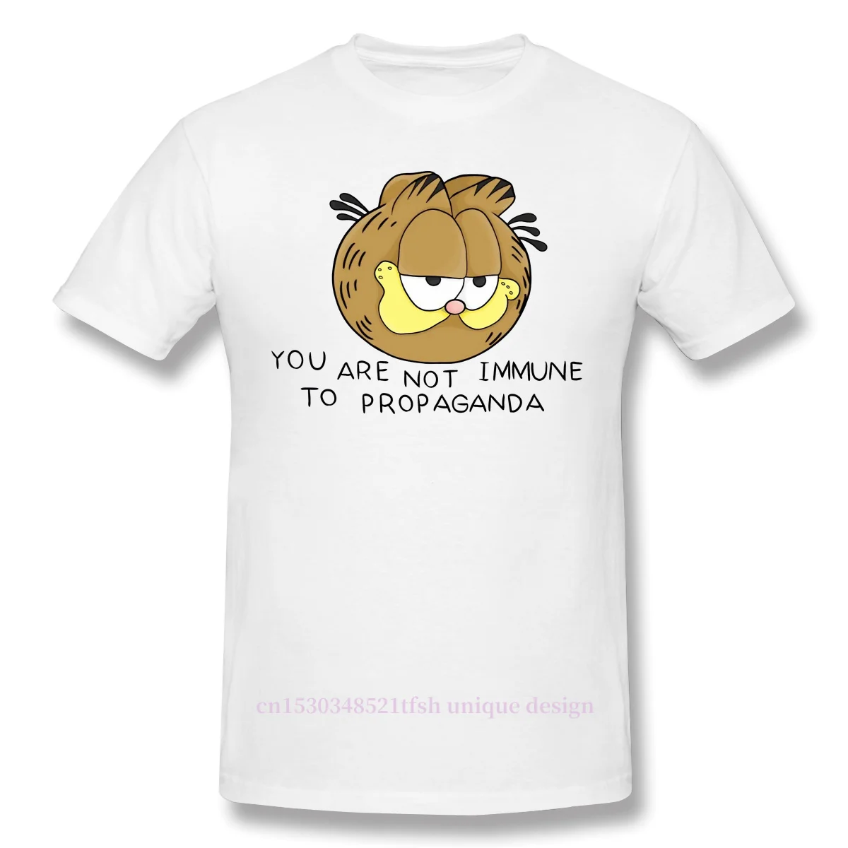 

Funny Odie Comic Jon Arlene Pooky 2021 New Arrival T-Shirt You Are Not Immune To Propaganda Unique Crewneck Cotton for Men