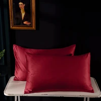 2pcs pure emulation silk satin pillowcase solid color comfortable hair beauty pillow cover bedding smooth pillow case