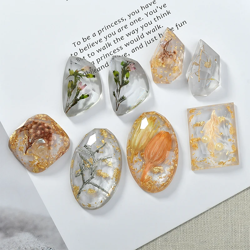 

Высококачественная прозрачная засушенная Цветочная Золотая фольга в форме жемчуга накладка на половину лица Аксессуары для ушей «сделай с...