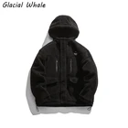 Мужская флисовая зимняя куртка GlacialWhale, мужская новинка 2021 года, повседневные согревающие ветровки, пальто, мужские куртки в стиле хип-хоп, уличная одежда для мужчин