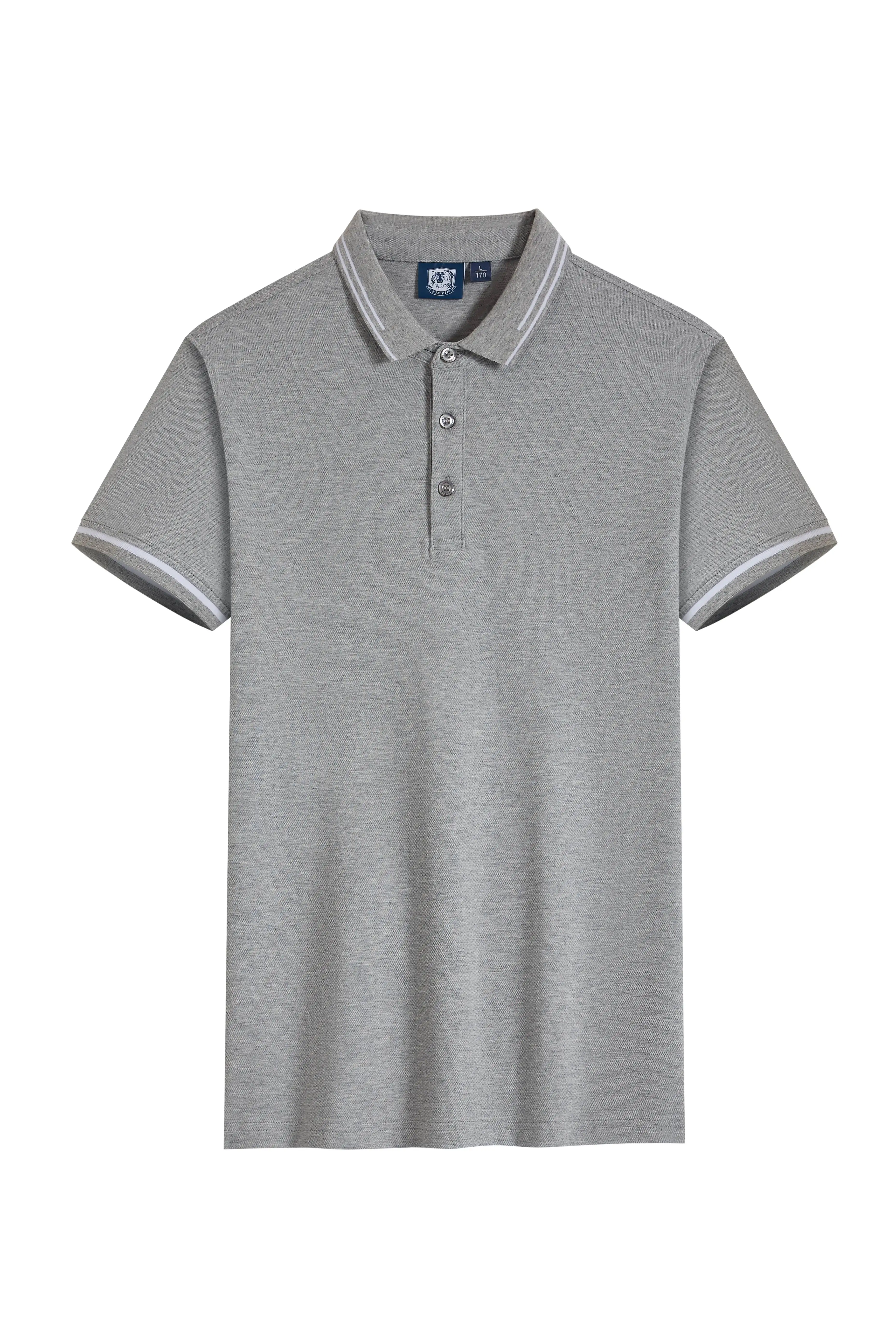 

Pure Color Polo Shirt Men and Women Same Style Casual Striped Cotton Polo Shirt Short Sleeve
