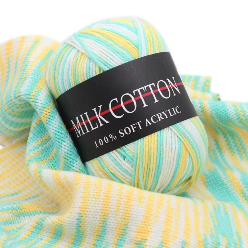 Молочная мягкая хлопчатобумажная нить хлопок 100% акриловая пряжа для свитера