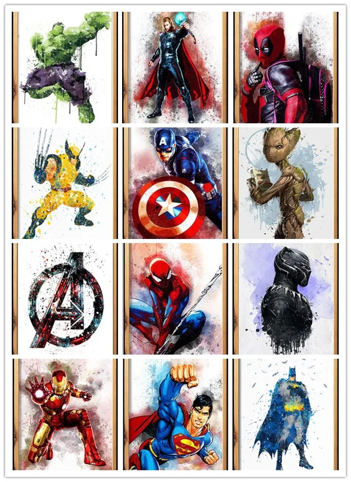 Супергерой рисунок 5d Сделай Сам полная Алмазная краска вышивка крестиком наборы