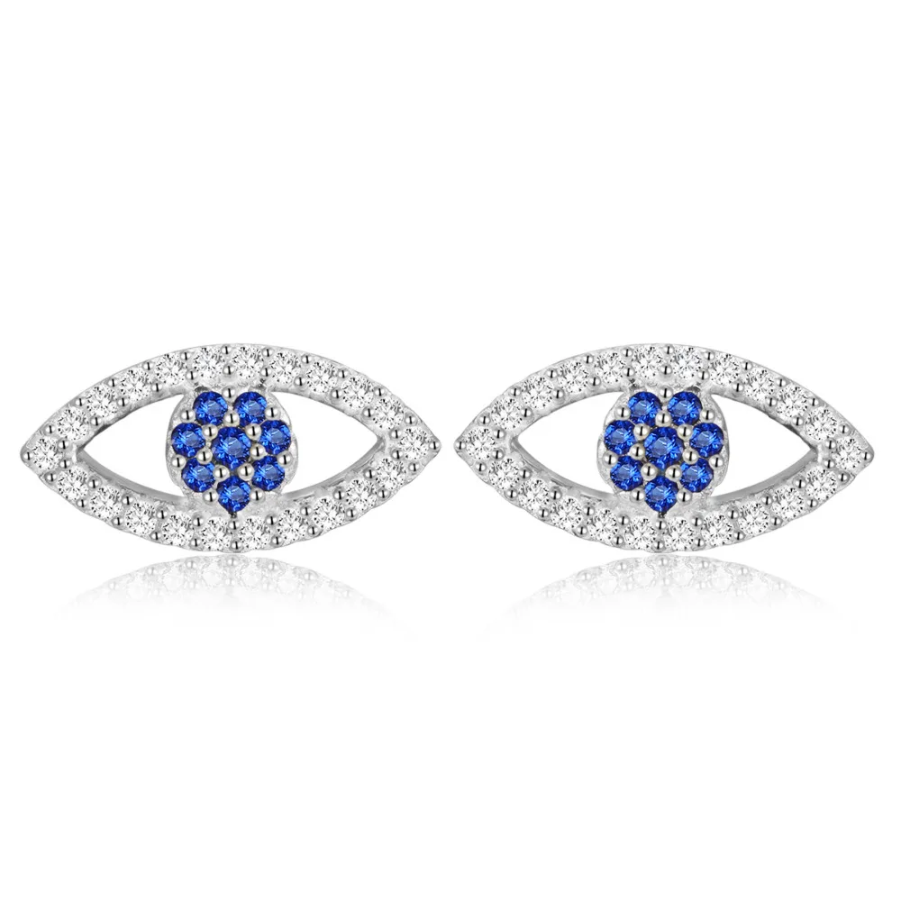 TONGZHE турецкие серьги гвоздики в виде счастливого глаза из стерлингового серебра