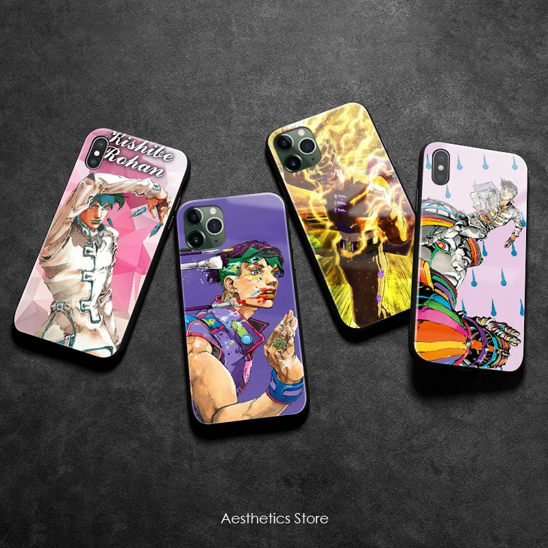 Мягкий силиконовый стеклянный чехол для телефона Rohan Kishibe JoJo's Surprise iPhone SE 6s 7 8 Plus X