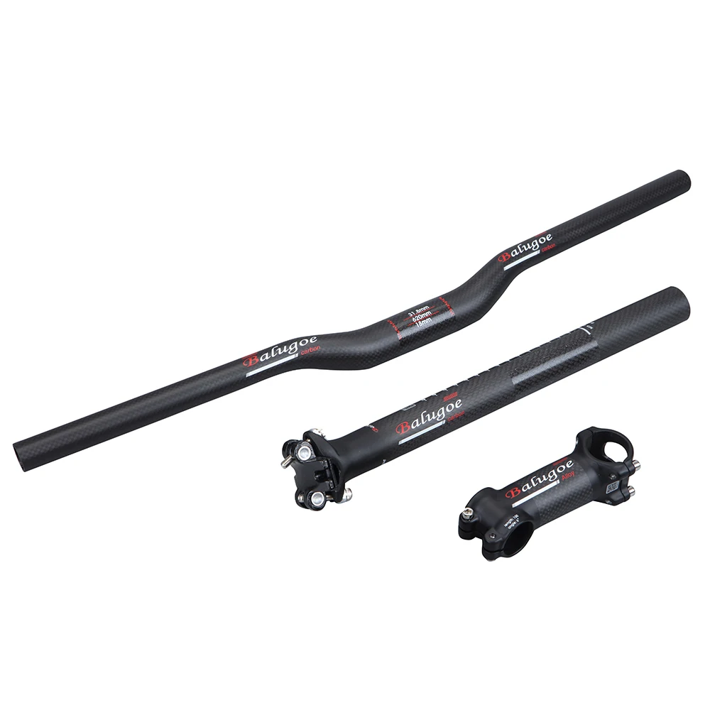 Скидка Руль для горного велосипеда, руль из углеродного волокна, руль, стержень, подседельный штырь и седло, комплект из углеродного горного велоси...