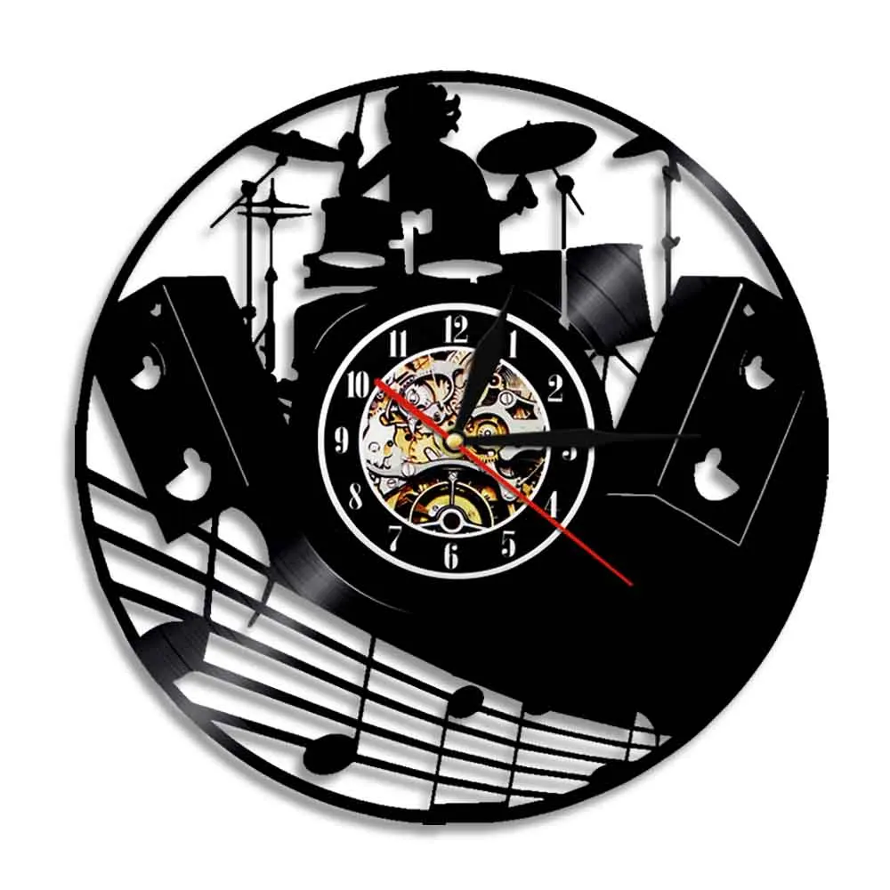 Комплект для барабана настенные часы Rock N Roll с виниловой пластиной музыкальные