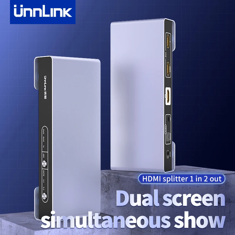 

Unnlink 4K 60Hz HDMI Splitter 1x2 with 3.5mm Audio ARC Fuction for xiaomi mi box PS4/3 TV Box Computer Laptop to TV Monitor