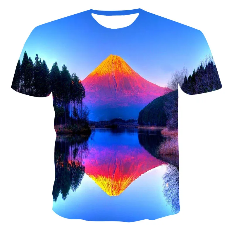 

Summer New Style 3D Printing Magma Pattern Round Neck Fashion Casual T-Shirt Men And Women Short Sleeve Wholesale XXS-6
