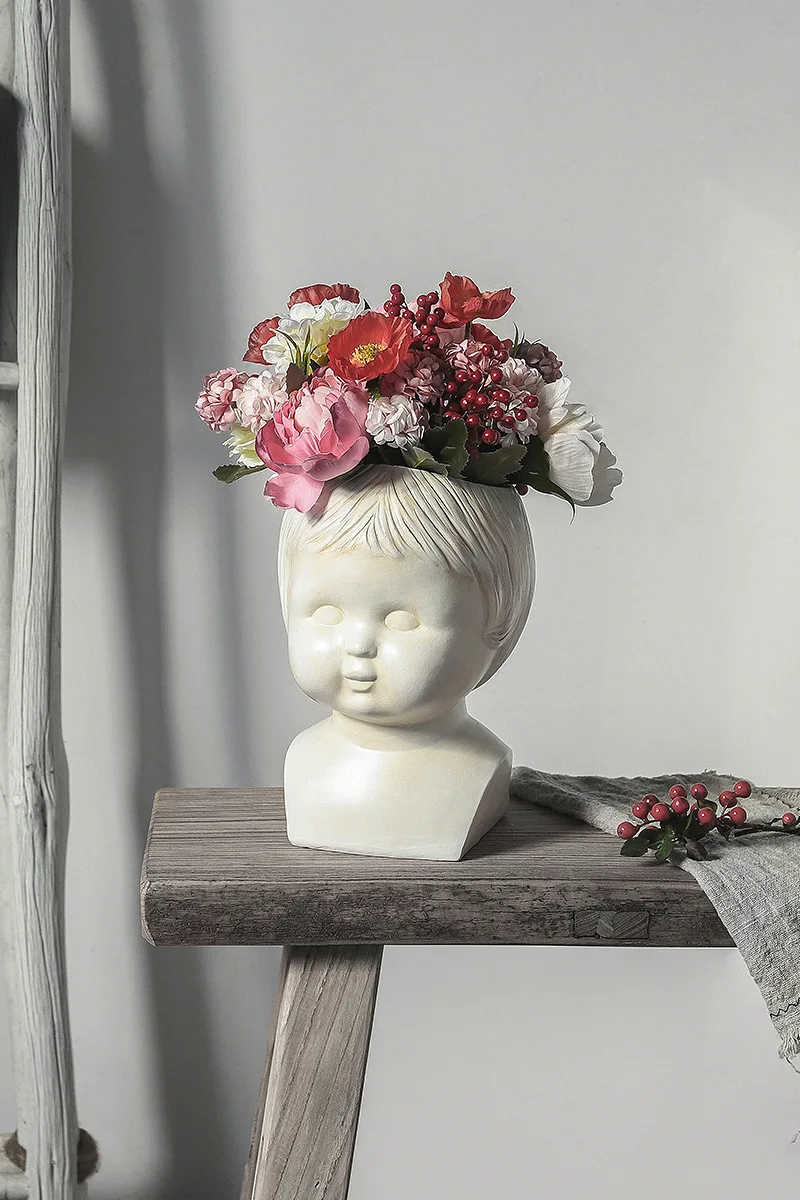 

Арт в стиле минимализма, портретный цветочный горшок, Современный домашний декор, ваза для девочек, домашние украшения, гуманоидные цветочн...