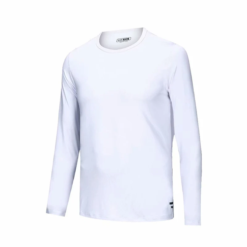 Белая футболка для бега с длинным рукавом взрослых мужская серая Спортивная