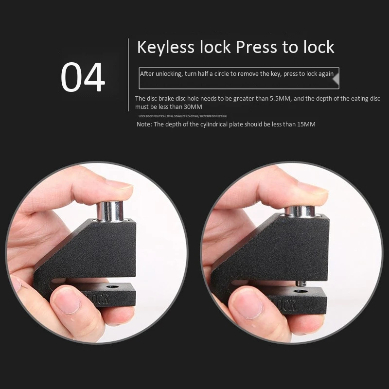 

Motorcycle Disc Brake Lock Anti Theft Motorcycle Wheel Padlock Bike Alarm