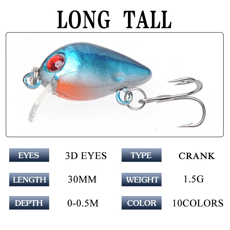 1 шт./лот пластиковая рыболовная приманка воблер Китай 3 см 5 г свимбейт