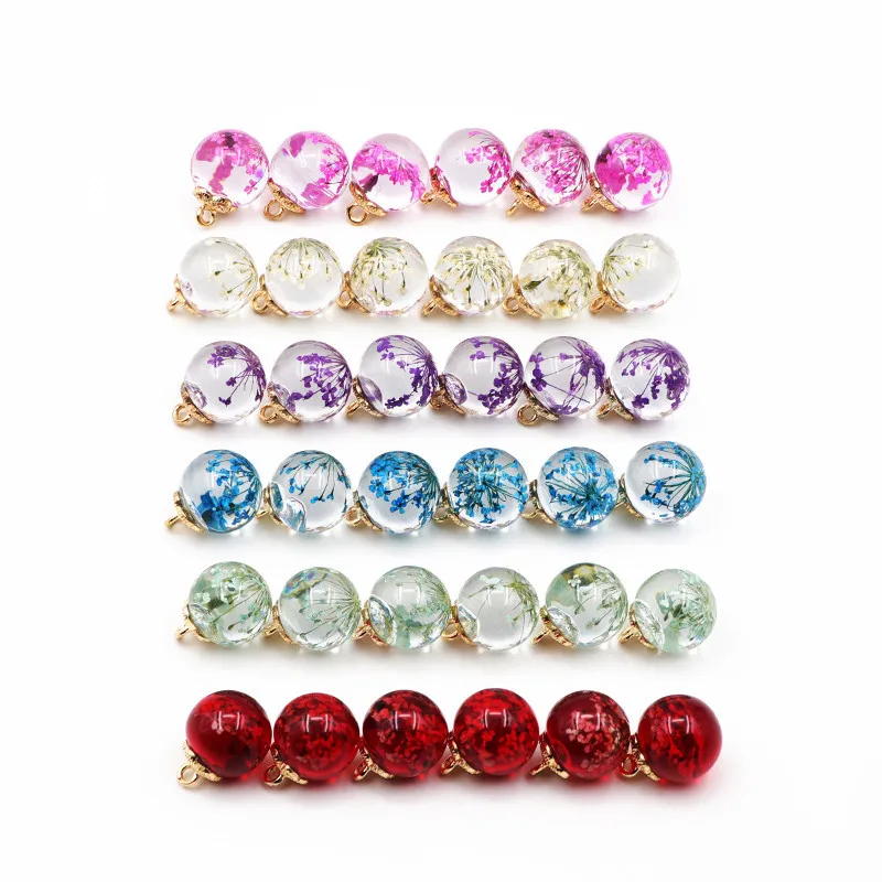 6 шт цветные кристально чистые стеклянные шариковые пуговицы цветок