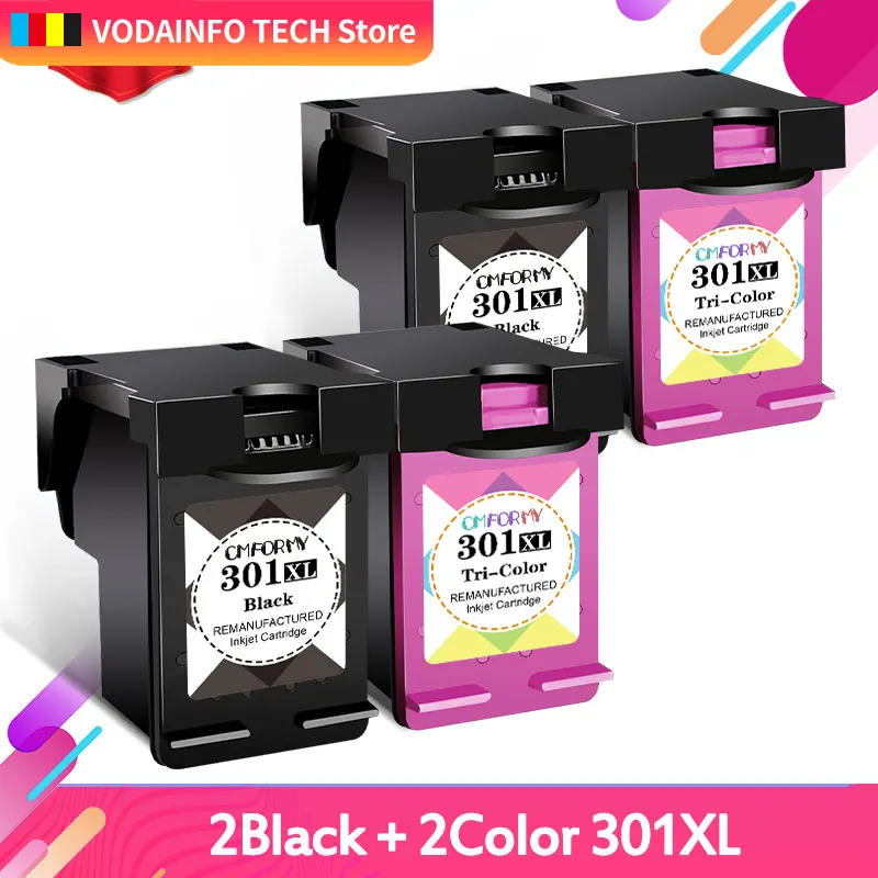 

Картридж чернильный QSYRAINBOW для HP 301 HP 301 DeskJet 1050 2050 2050s 2510 3510 D1010 1510 2540, 4 шт.