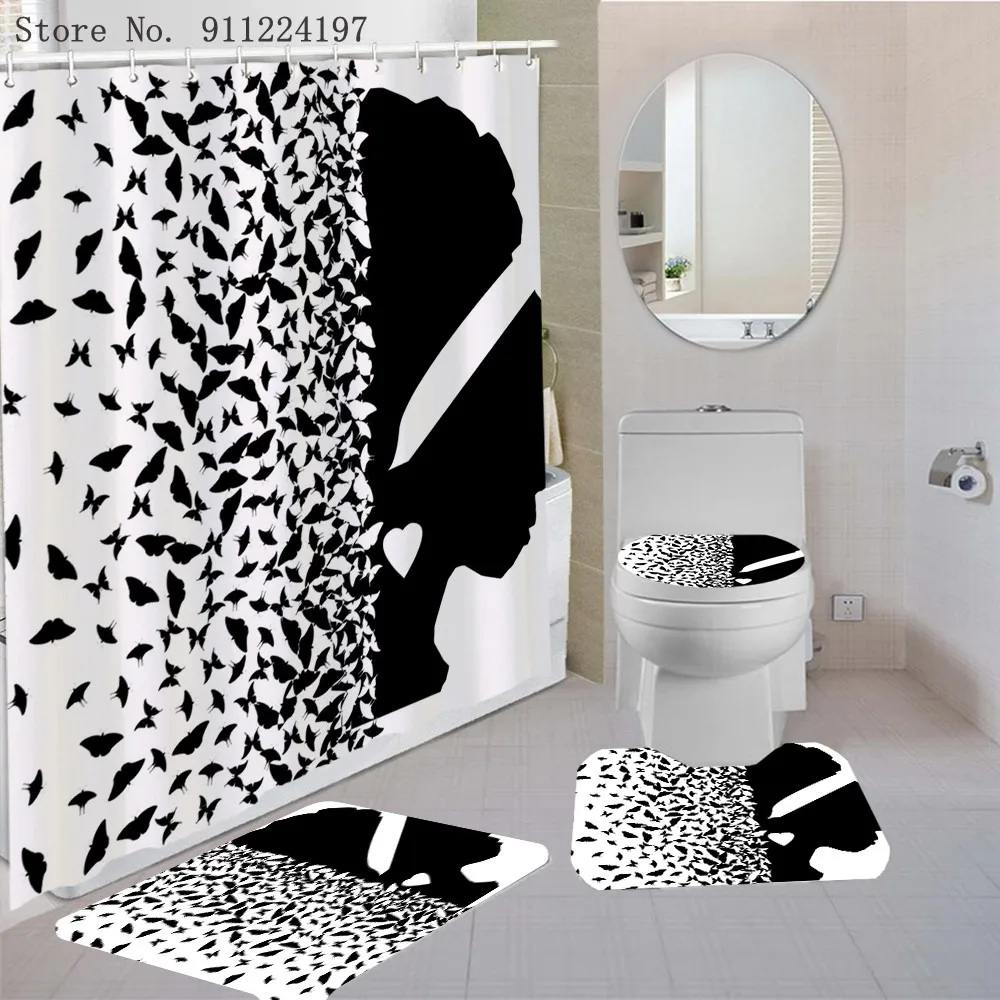 Занавеска для душа с принтом девочек и женщин в африканском стиле занавеска