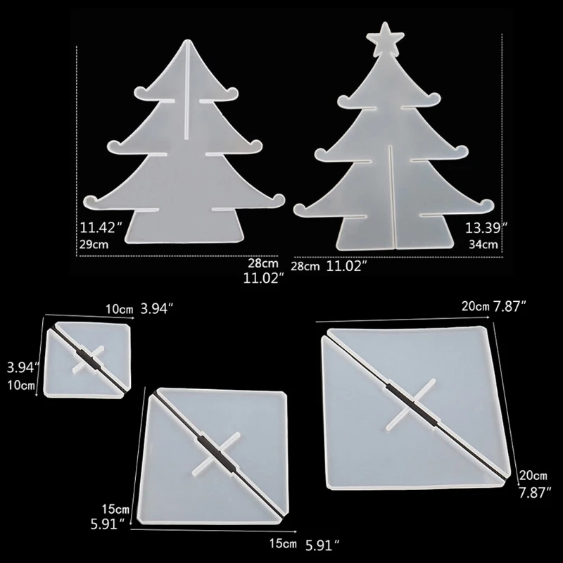 

3-Tier Christmas Tree Cake Stand Tray Epoxy Resin Mold Fruit Tray Silicone Mould Christmas Theme Decor DIY Art Crafts