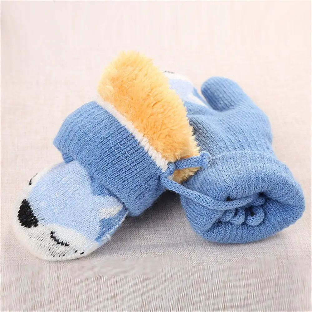 

Cartoon Fox Baby Mittens Winter Warm Kids Baby Girl Gloves Knitted Children Toddler Teething Mitten 0-3 Years Children Boys Girl