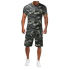 Камуфляж плотно Для Мужчин's комплекты Спортивный костюм короткий рукав Футбол спортивный костюм летние Футболки + шорты, спортивный комплект из 2 частей спортивный костюм