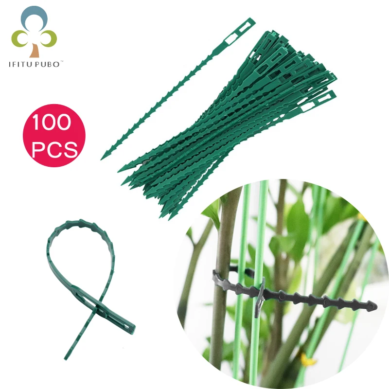 100 шт. Зеленый Садовый виноград Альпинизм кабельные стяжки для растений Запчасти