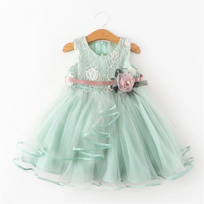 Lace Little Princess Dresses Summer Solid Sleeveless Tulle Tutu For Girls 2 3 4 5 6 Years Clothes Party Pageant Vestidos | Детская