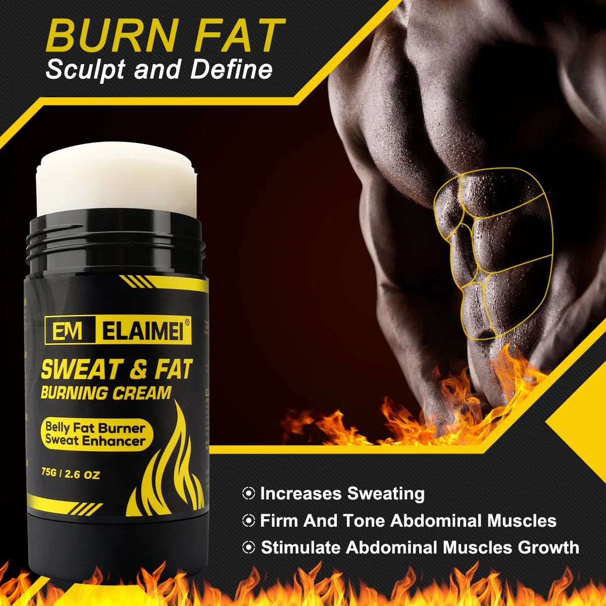 

75g Slimming Cream Belly Fat Burner Sweat Enhancer Burning Weight Loss Cream Abdomen Abdominal Muscle Exercise Artifact
