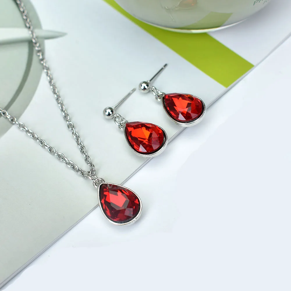 Комплект из колье и серёг с кристаллами | Украшения аксессуары