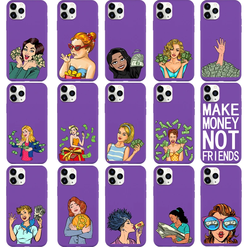 Силиконовый чехол JAMULAR Song MAKE MONEY для iPhone X XR XS 11 11Pro MAX 7 8 Plus 9 SE2020 женский мультяшный