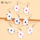 Женские серьги-подвески в виде покера, 4 пары